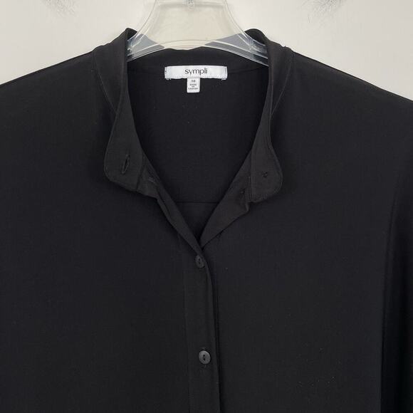 SYMPLI Cardigan Jacket Size 10 Black Slinky Knit Stretch Comfort Casual Career - Picture 11 of 13